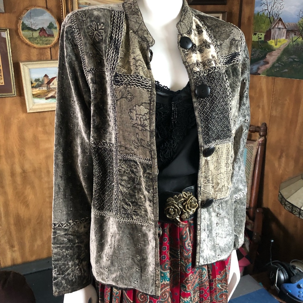 Funky Boho Patchwork Blazer Jacket
